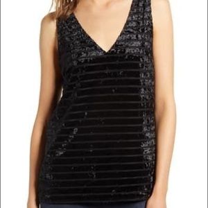 Chelsea28 Shadow Stripe Velvet Tank Top